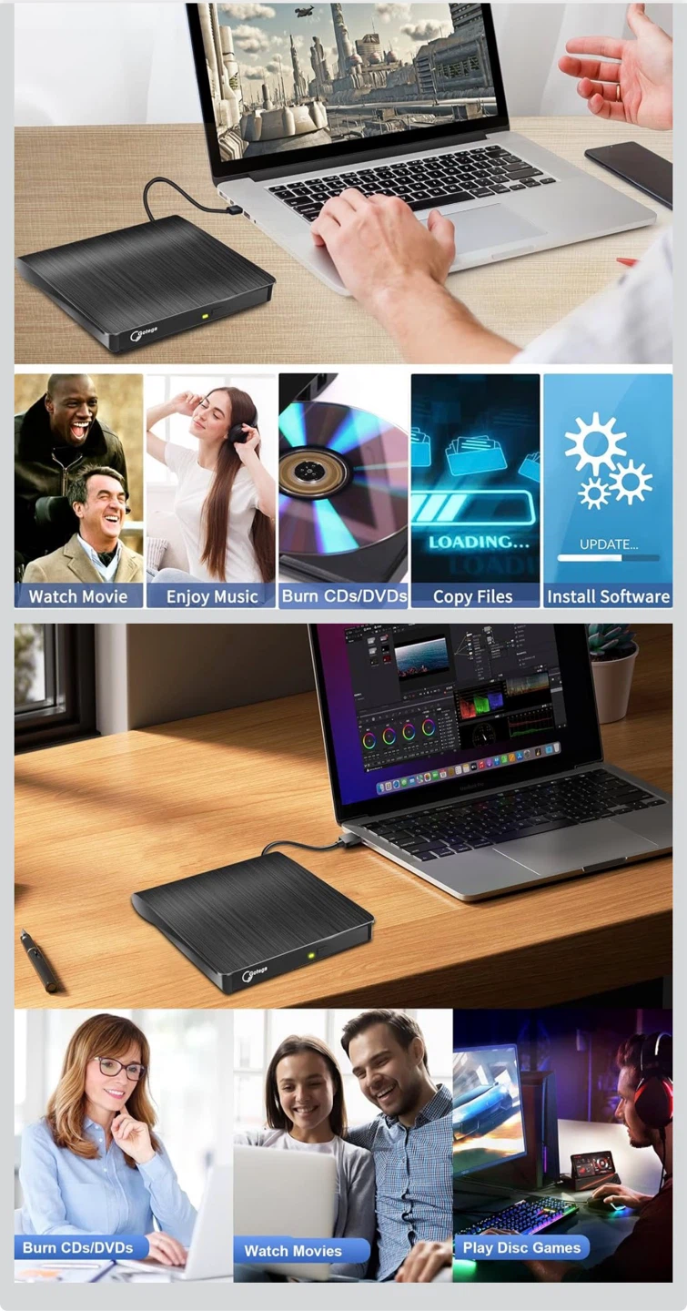 Gotega External CD/DVD Drive USB 3.0 - photo 5