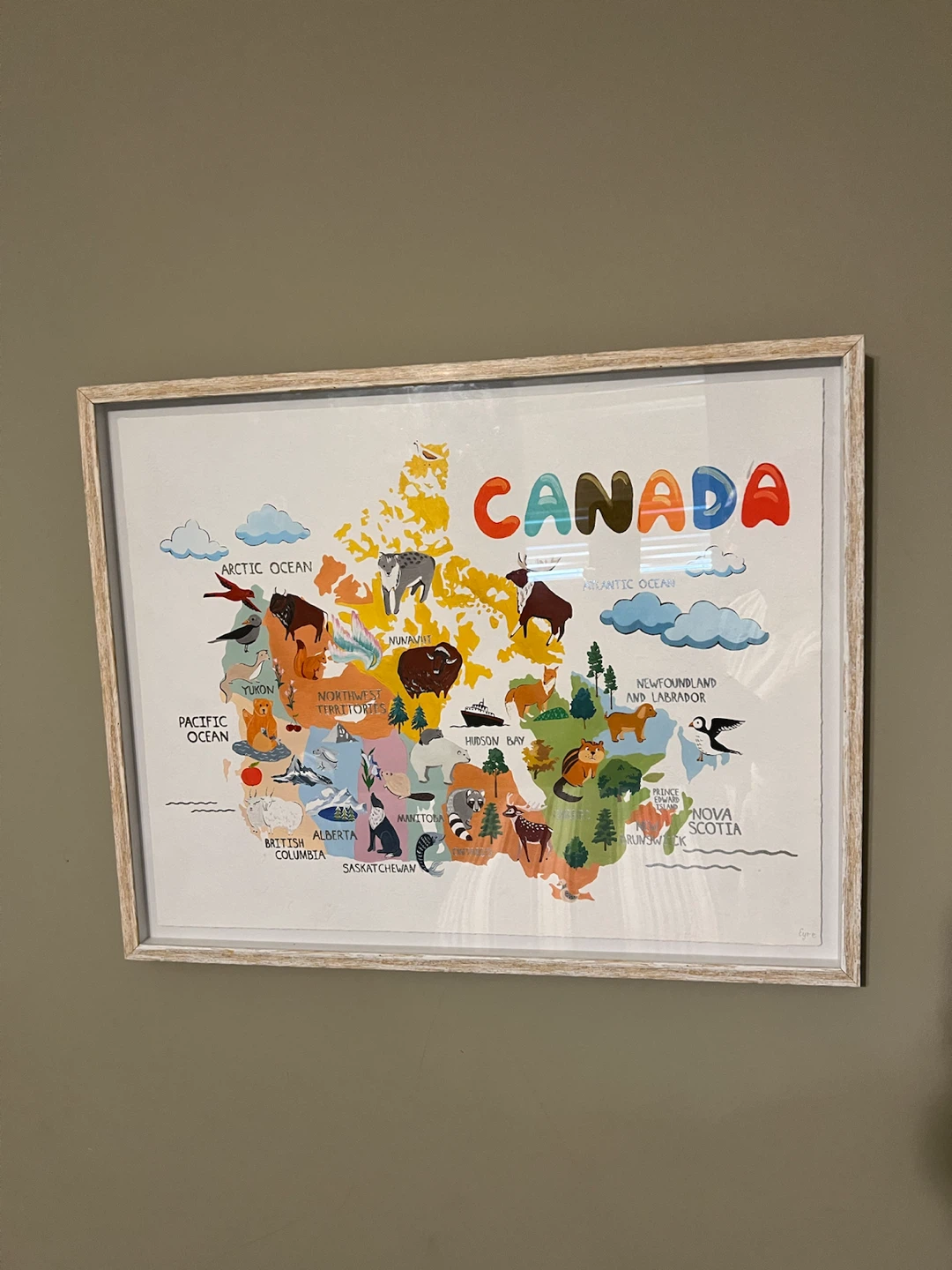 Framed Canada Map Art Print