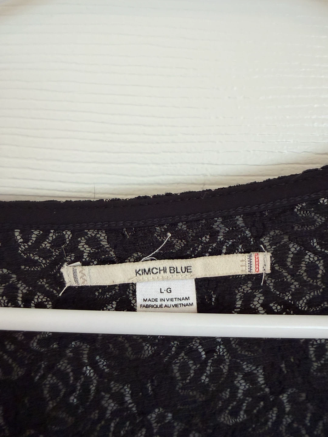 Kimchi Blue Black Lace Long Sleeve Top L - photo 2