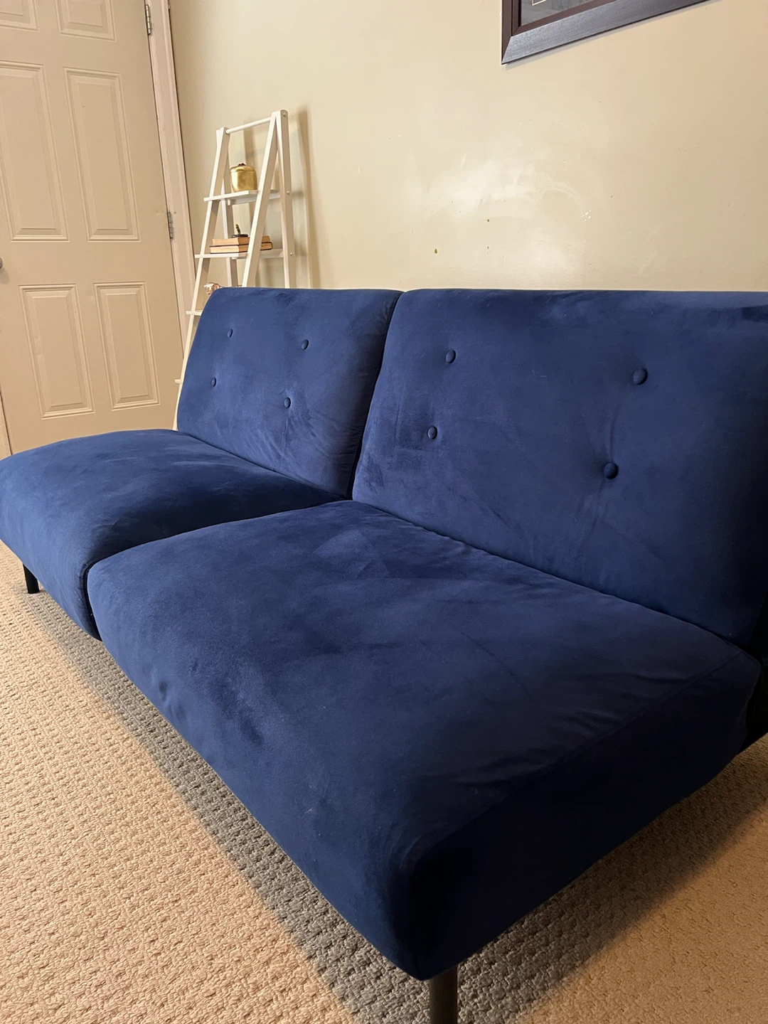 Blue Velvet Futon Sofa Bed - photo 2