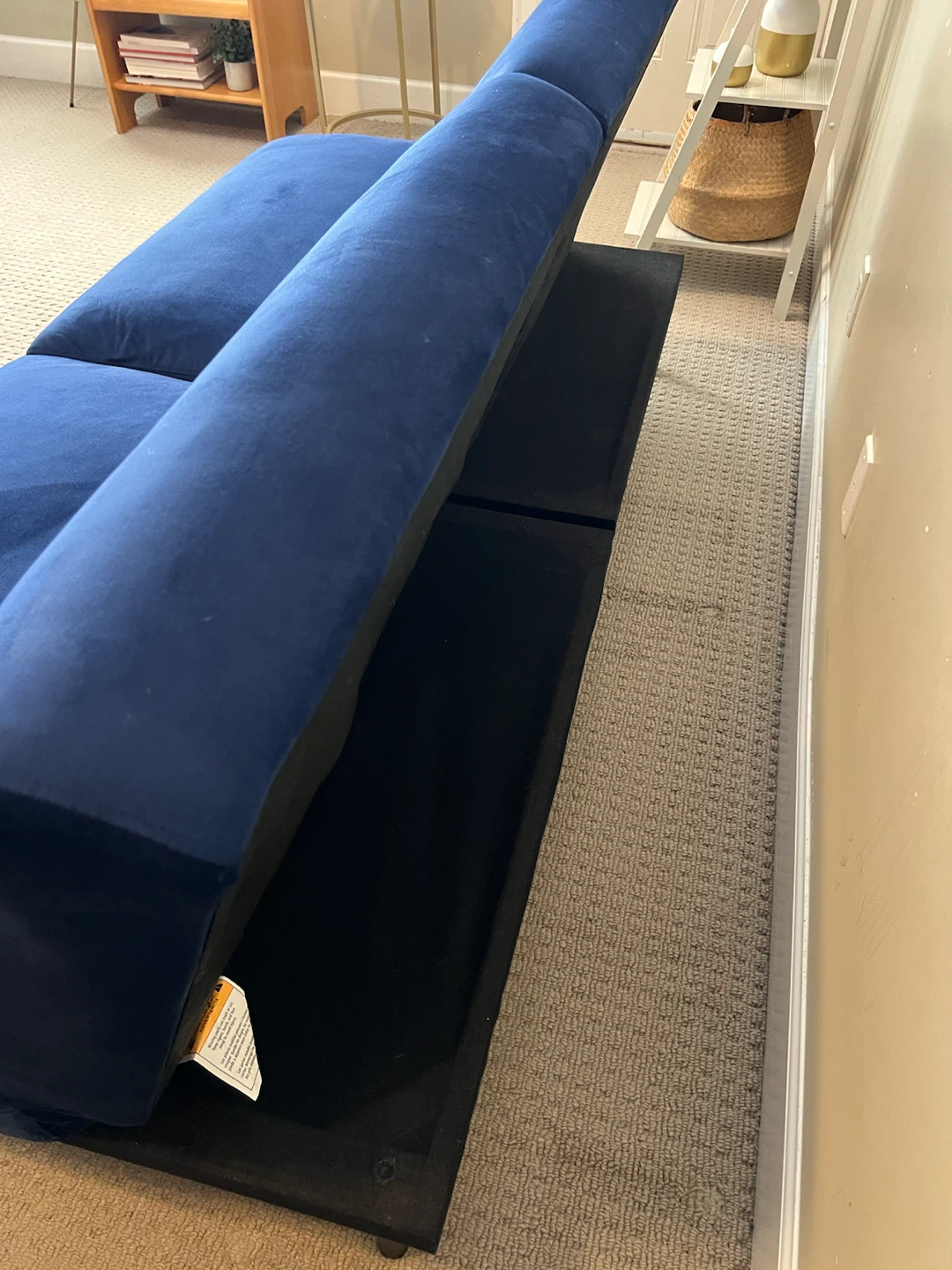 Blue Velvet Futon Sofa Bed - photo 3