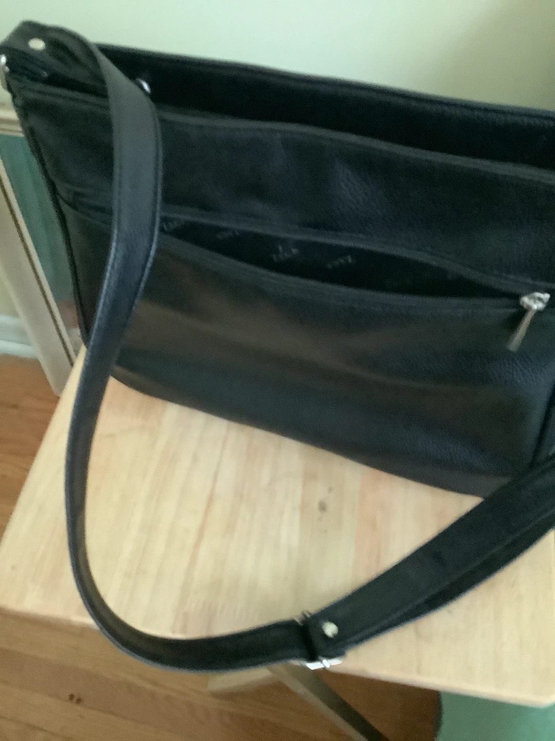 Black Faux Leather Shoulder Bag - photo 3