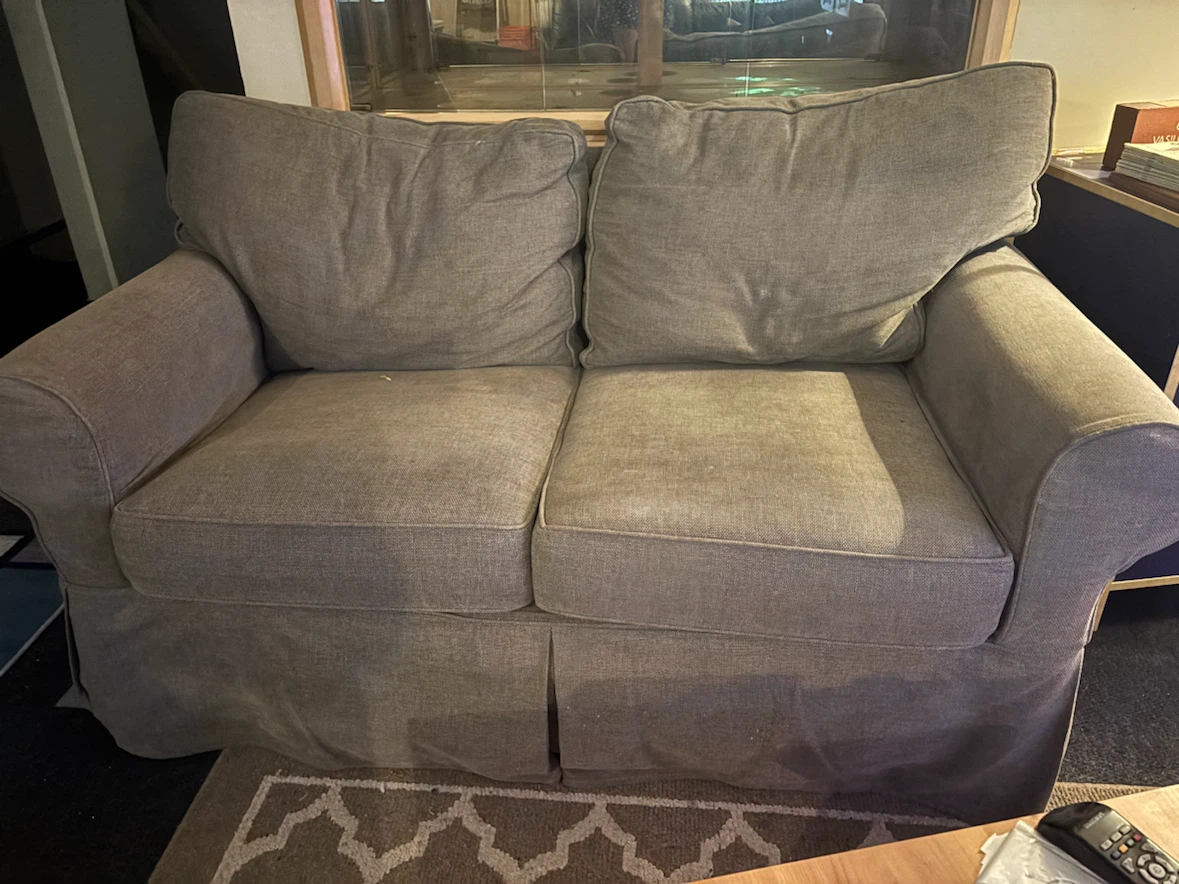 FREE, FREE  Grey Loveseat Sofa - photo 2