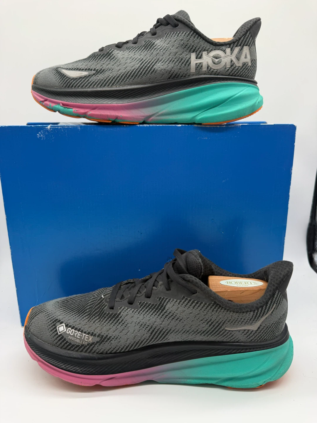 Hoka Clifton 9 ‘Black Electric’ Women’s Running Shoes Size US 9