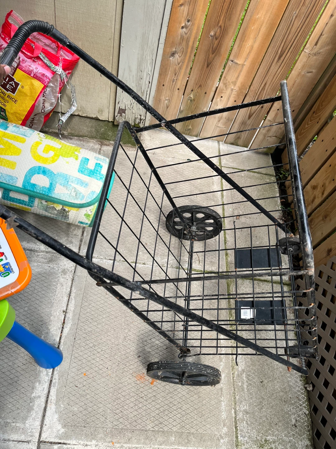 Move out sale !! Black Metal Rolling Shopping Cart