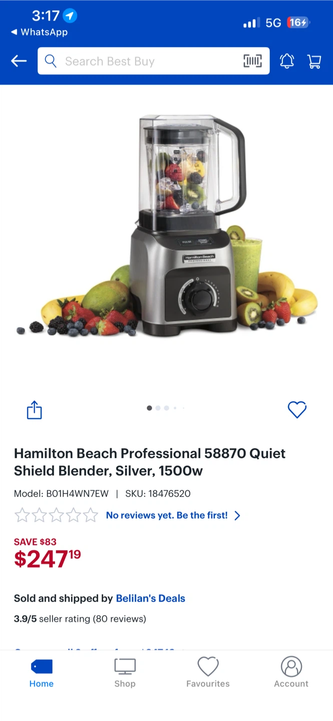 Hamilton Beach Professional Quiet Shield Blender, Silver, 1500w - photo 4