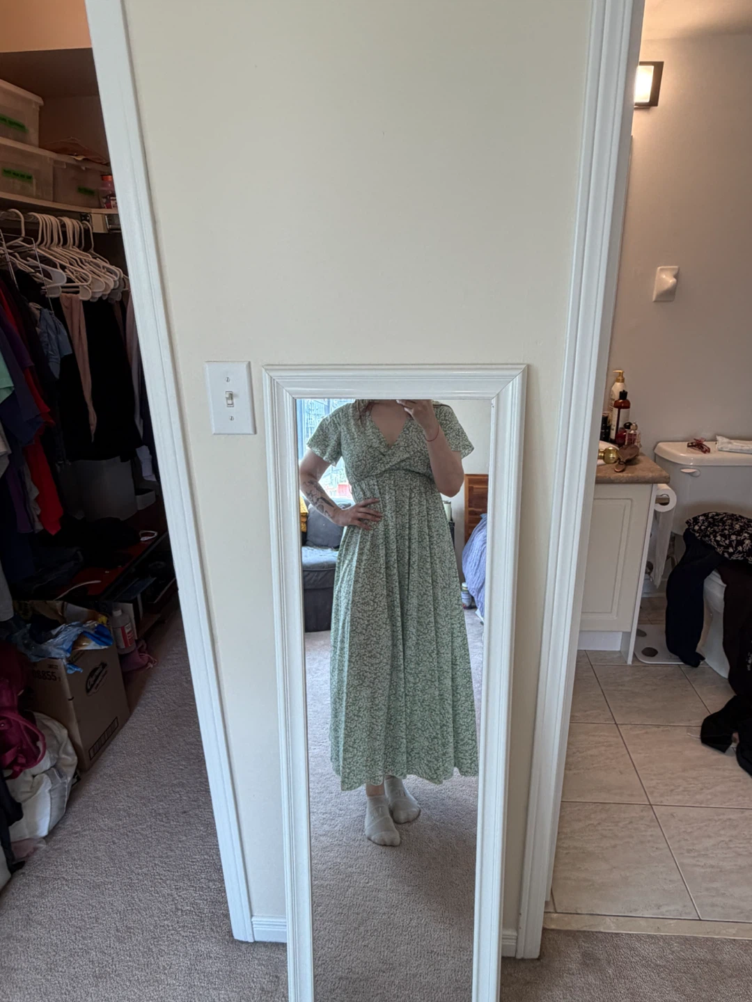 Green floral print maxi dress - photo 2