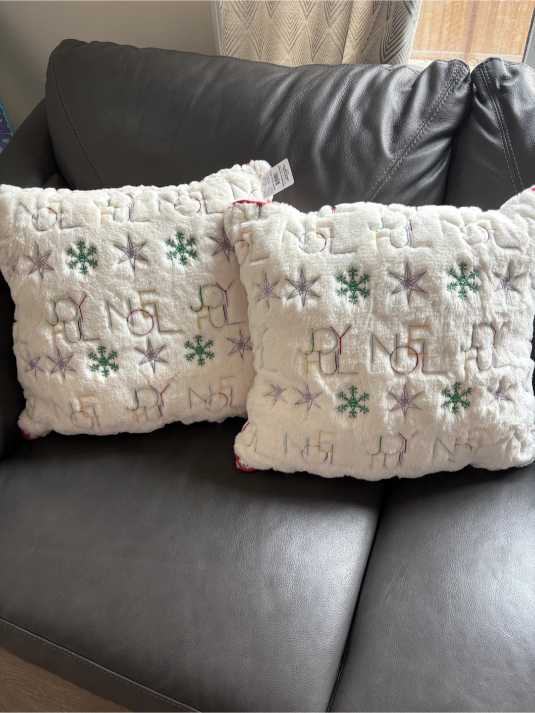 Christmas cushion White "Joy to the World"