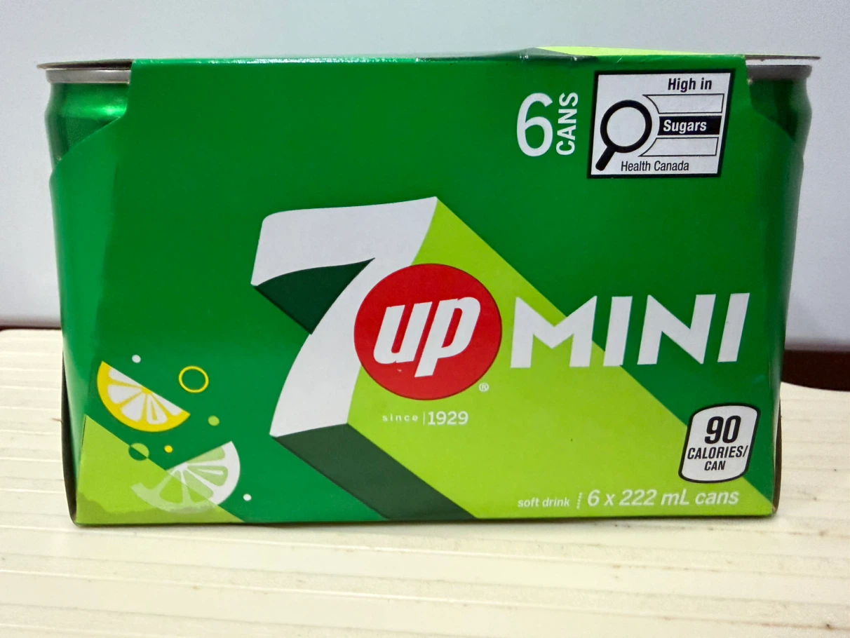 7UP Mini Soft Drink 6 x 222 mL Cans
