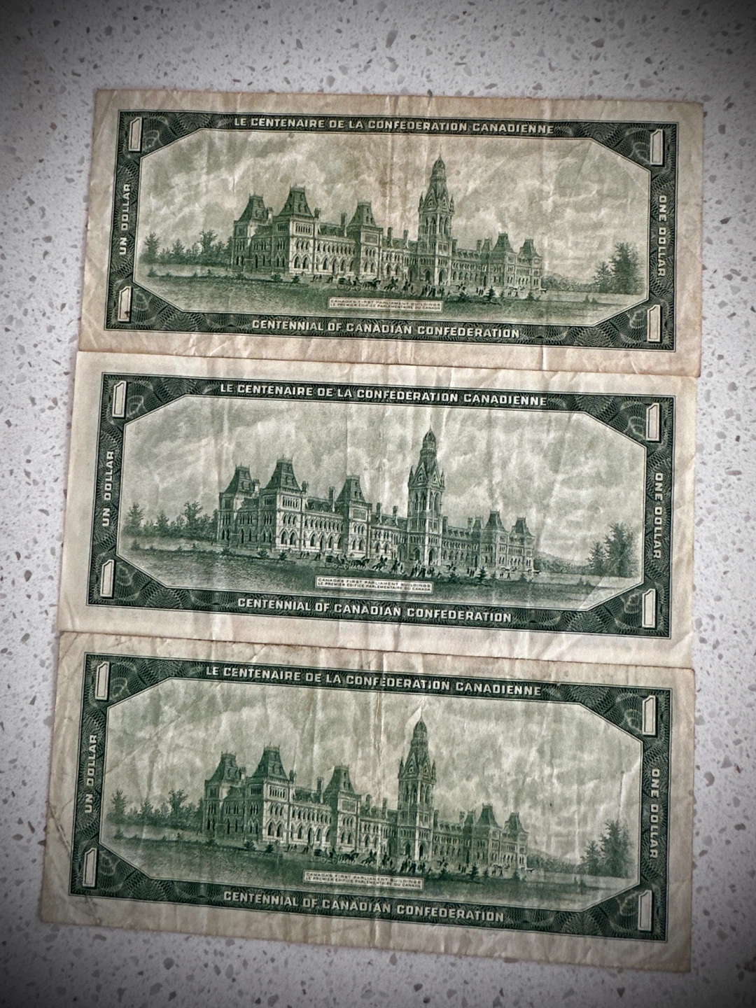 Old  Canada 1 Dollar Bills Centennial - photo 2