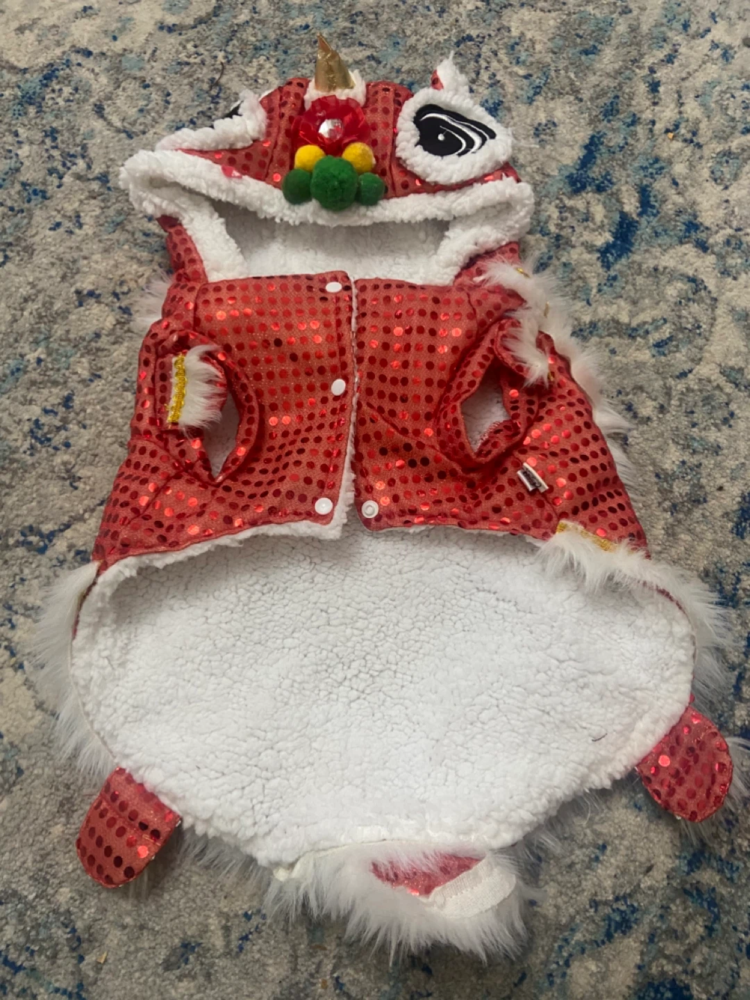 Red Lion Dance Pet Costume - photo 2