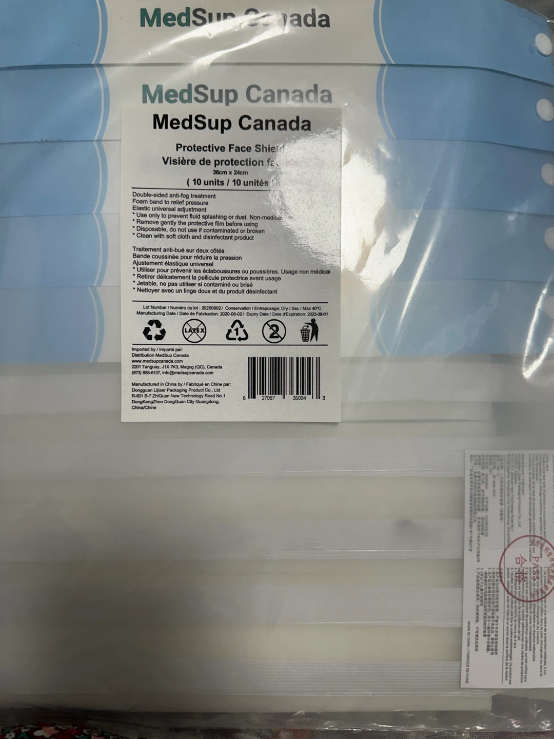 MedSup Canada Protective Face Shields (10 Units)