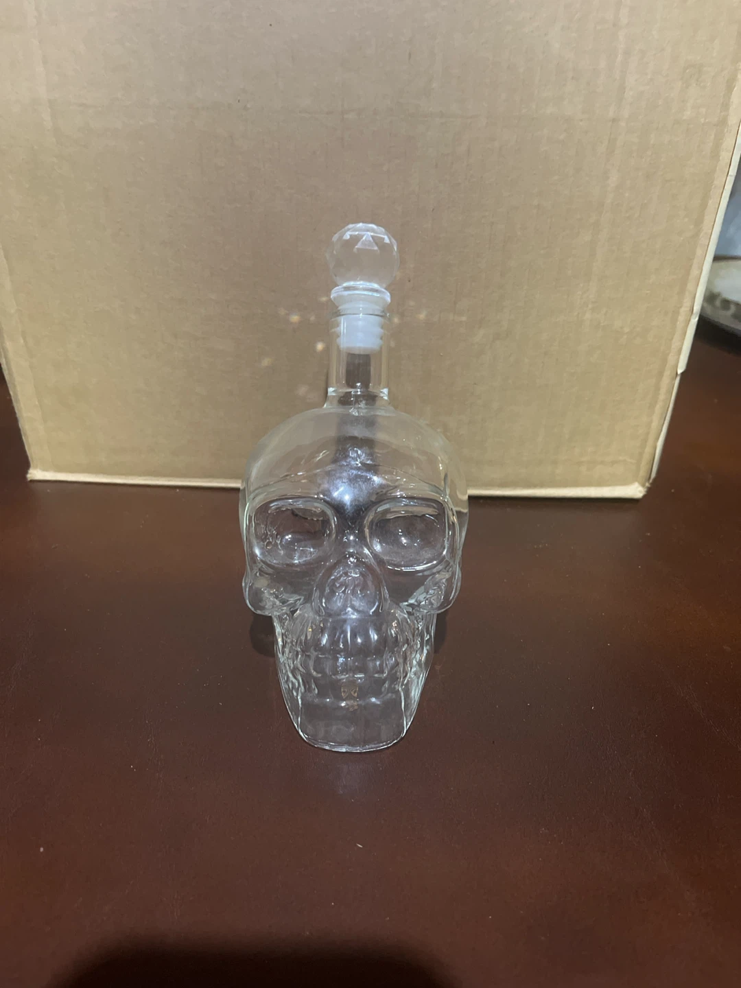 Glass Skull Decanter with Stopper
