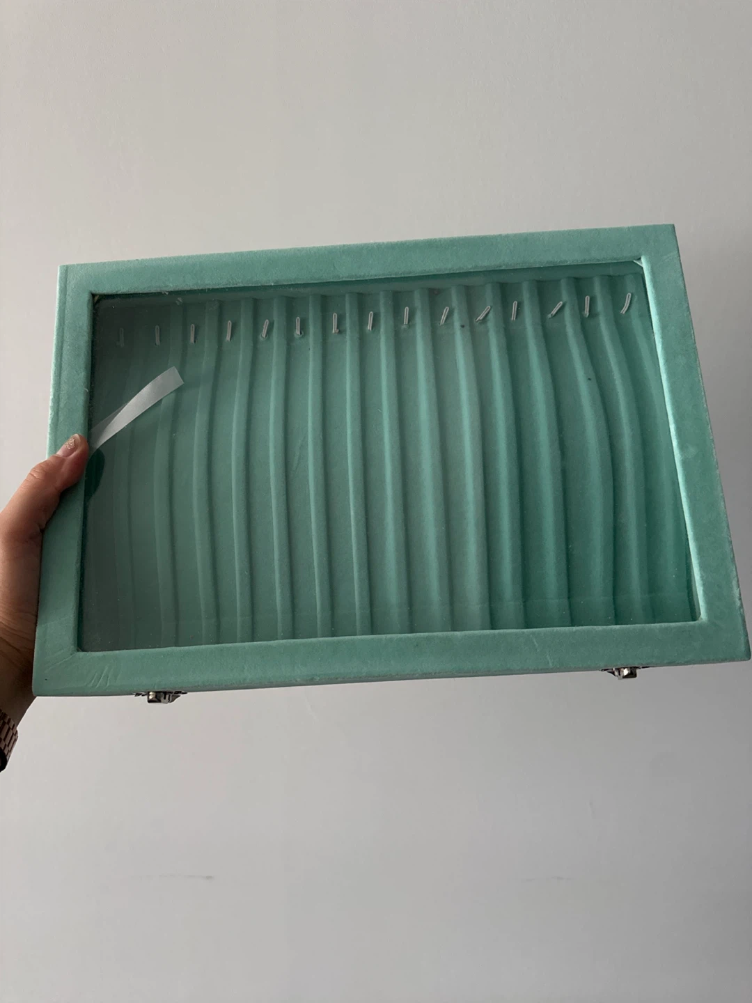 Teal Velvet Jewellery Organizer Tray