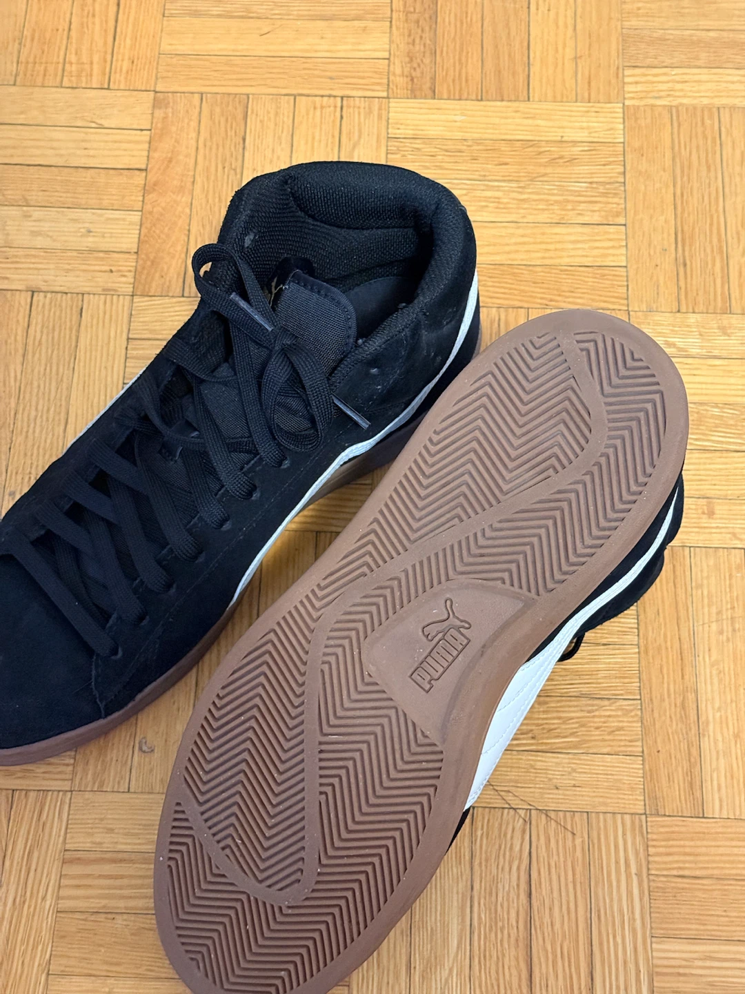 Puma Black Suede Mid-Top Sneakers - Size 11 - photo 2