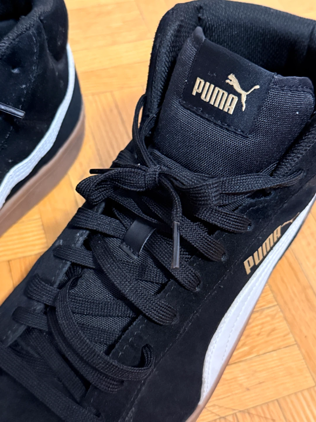 Puma Black Suede Mid-Top Sneakers - Size 11 - photo 4