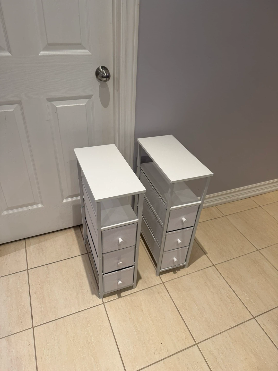 Grey Fabric Drawer Storage Unit