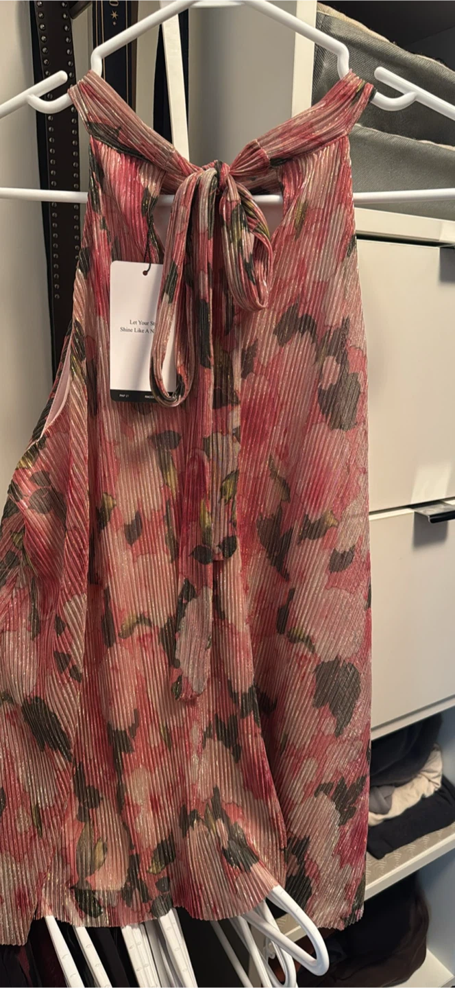 Floral Pleated Halter Top - photo 2