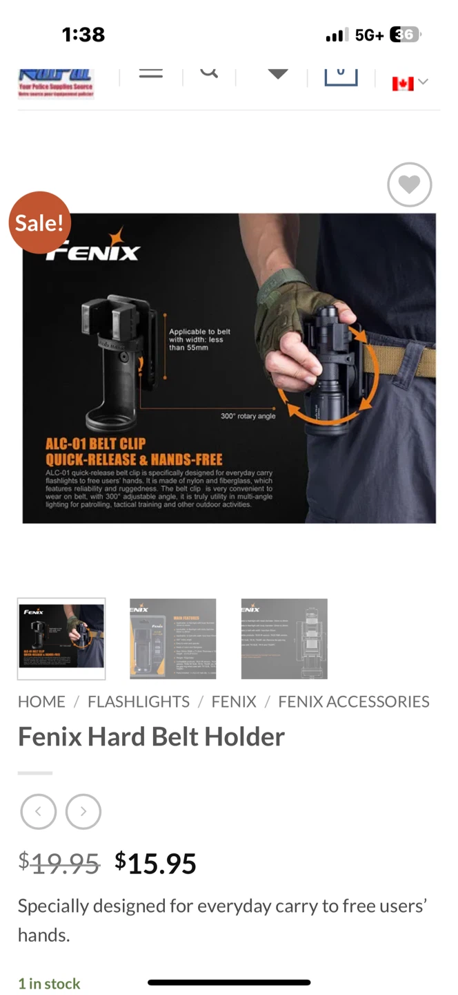 Fenix ALC-01 Belt Clip Flashlight Holder - photo 3