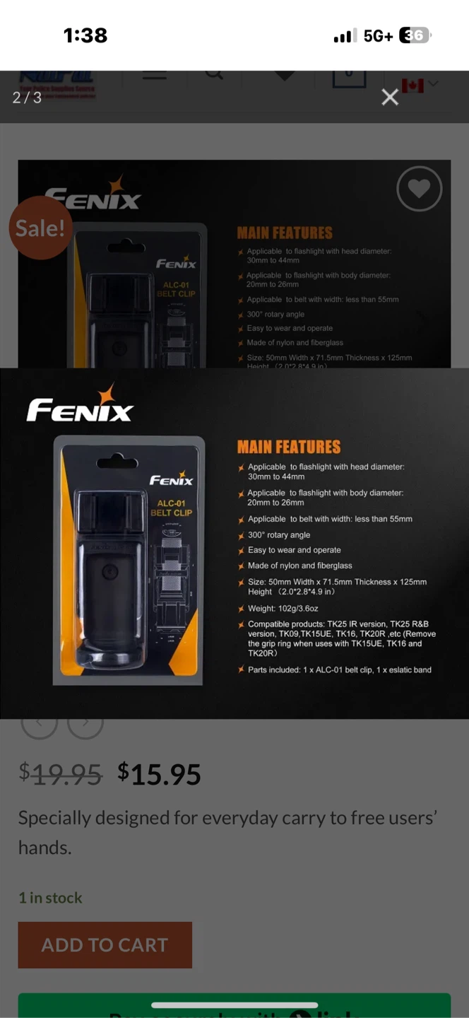 Fenix ALC-01 Belt Clip Flashlight Holder - photo 4