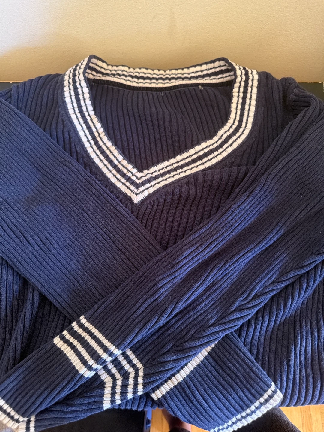 Navy V-Neck Sweater - photo 2