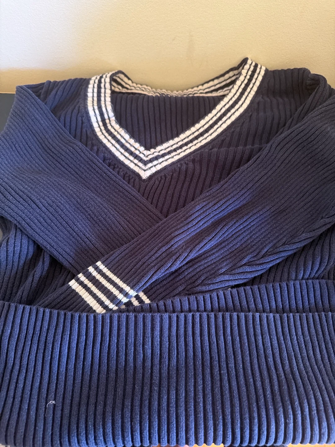 Navy V-Neck Sweater - photo 3