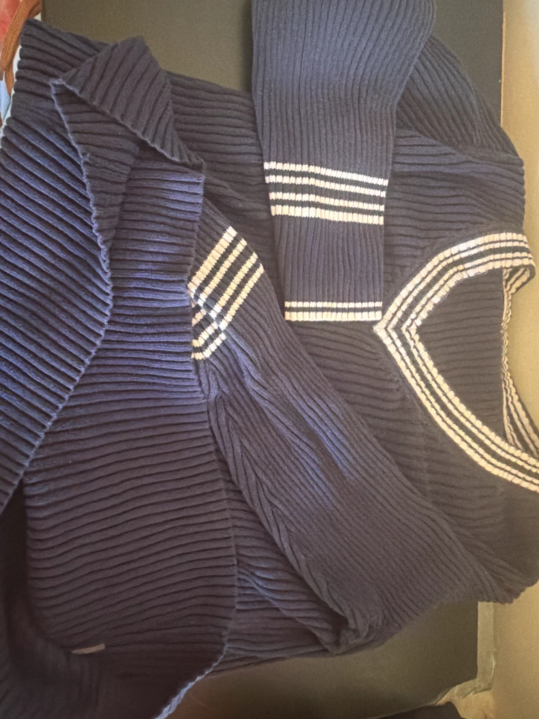 Navy V-Neck Sweater - photo 5