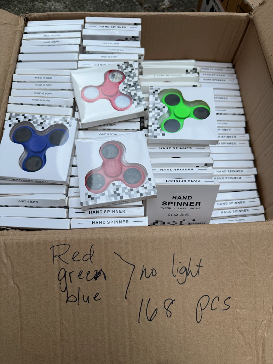 Hand Spinners - Red, Green, Blue (168 pcs)