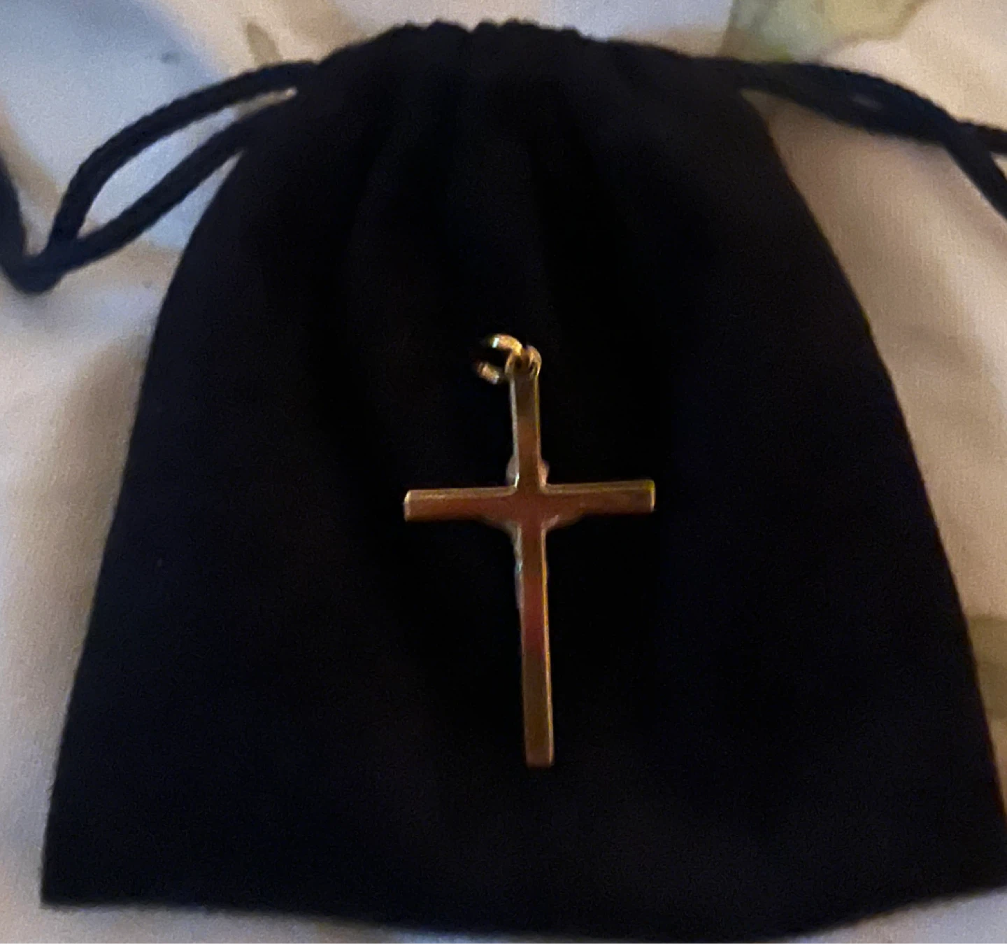 Gold 14k Crucifix Pendant with Pouch - photo 2