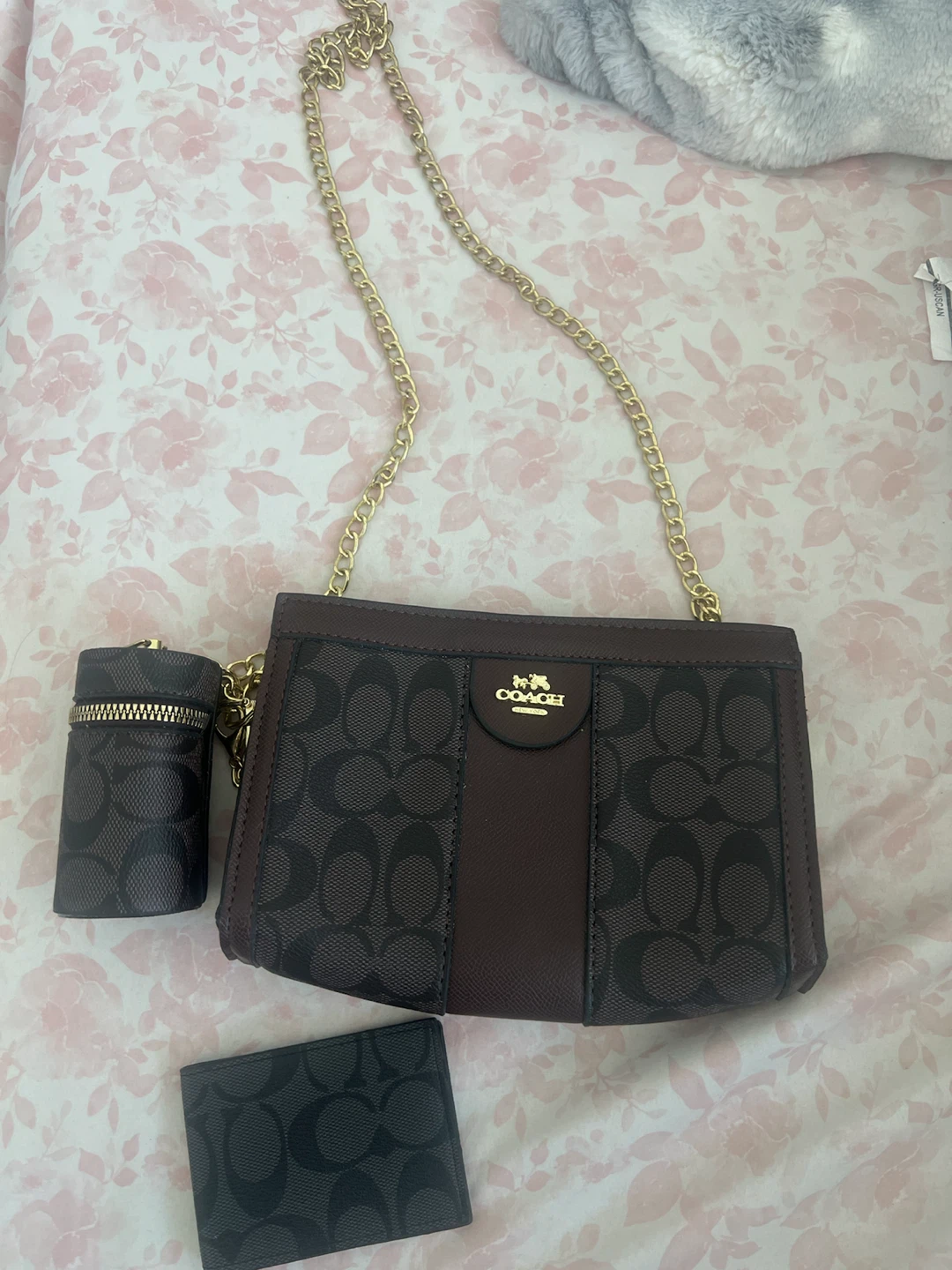 Coach Signature Crossbody Bag with Pouch and Wallet