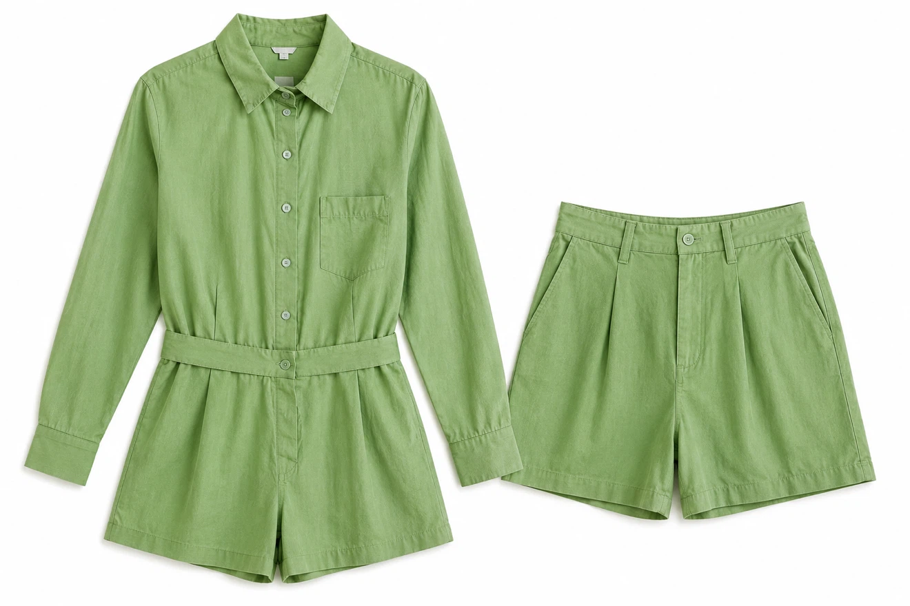 Light Green Cotton Two-Piece Set – Size M