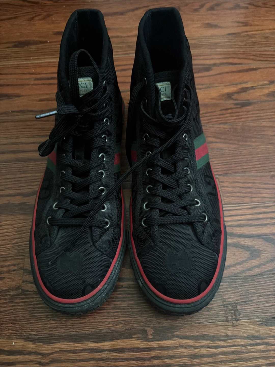 Black Gucci GG Canvas High-Top Sneakers