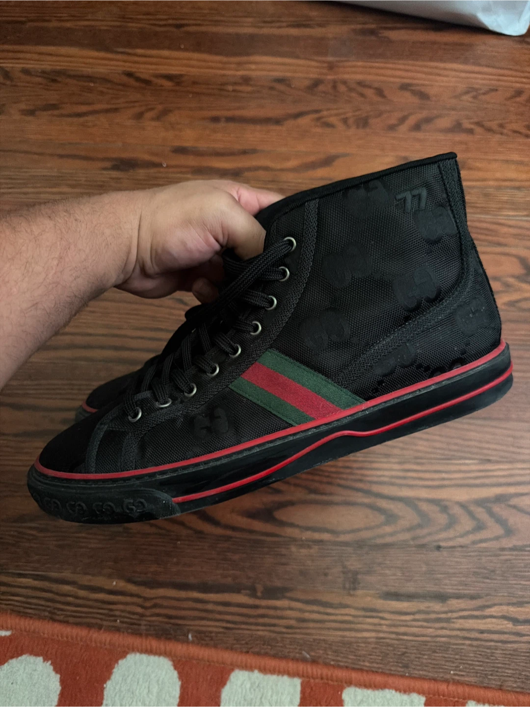 Black Gucci GG Canvas High-Top Sneakers - photo 2