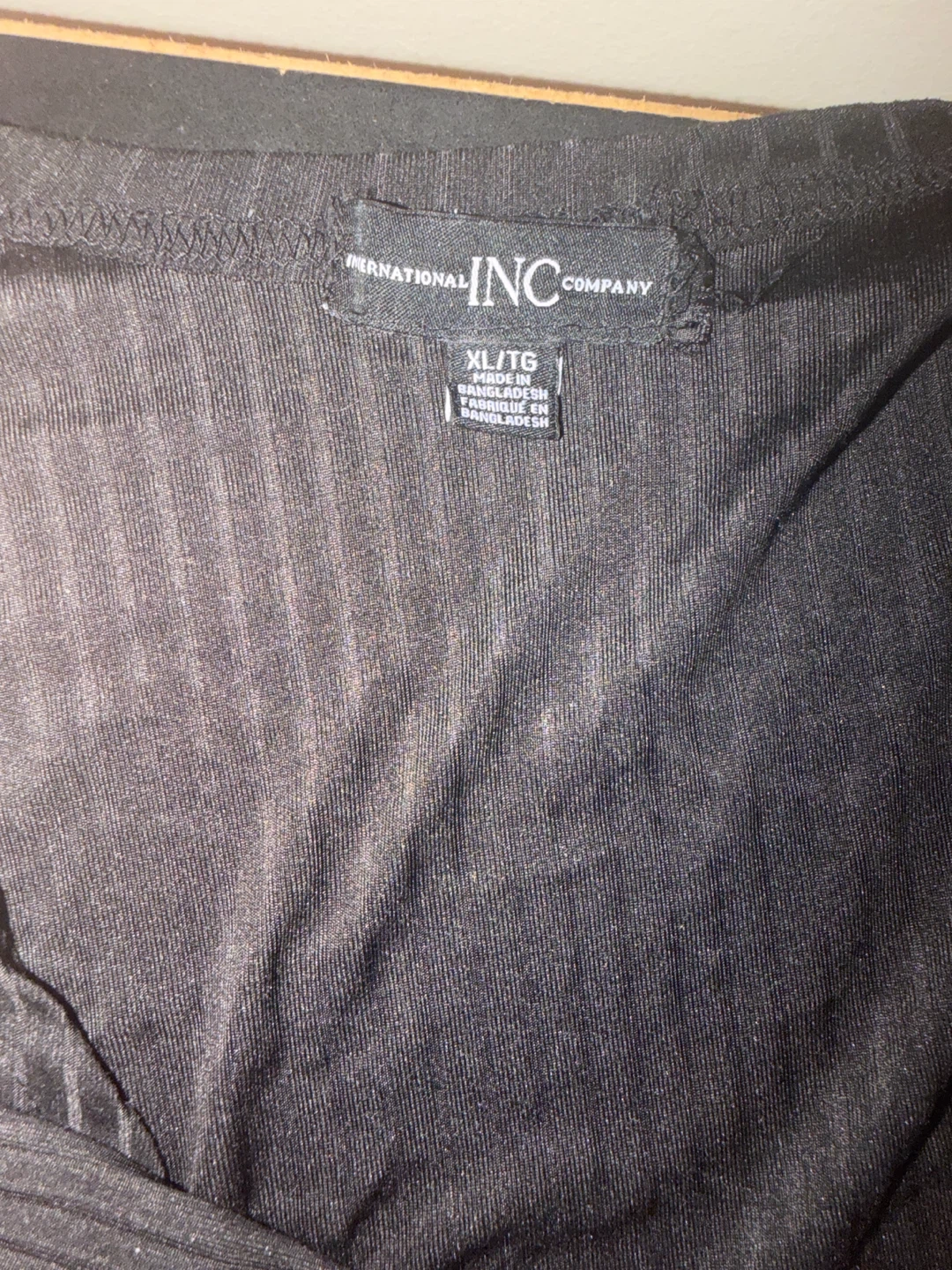 INC International Black Ribbed Tunic