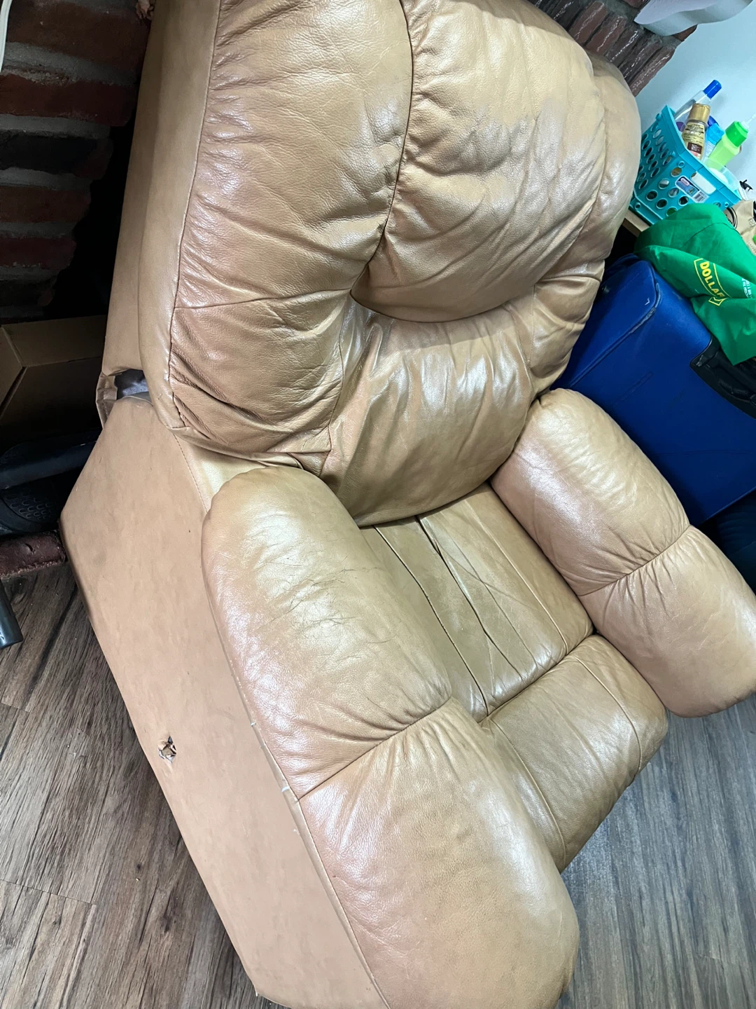 Tan Leather Recliner Chair - Move out sale - photo 3