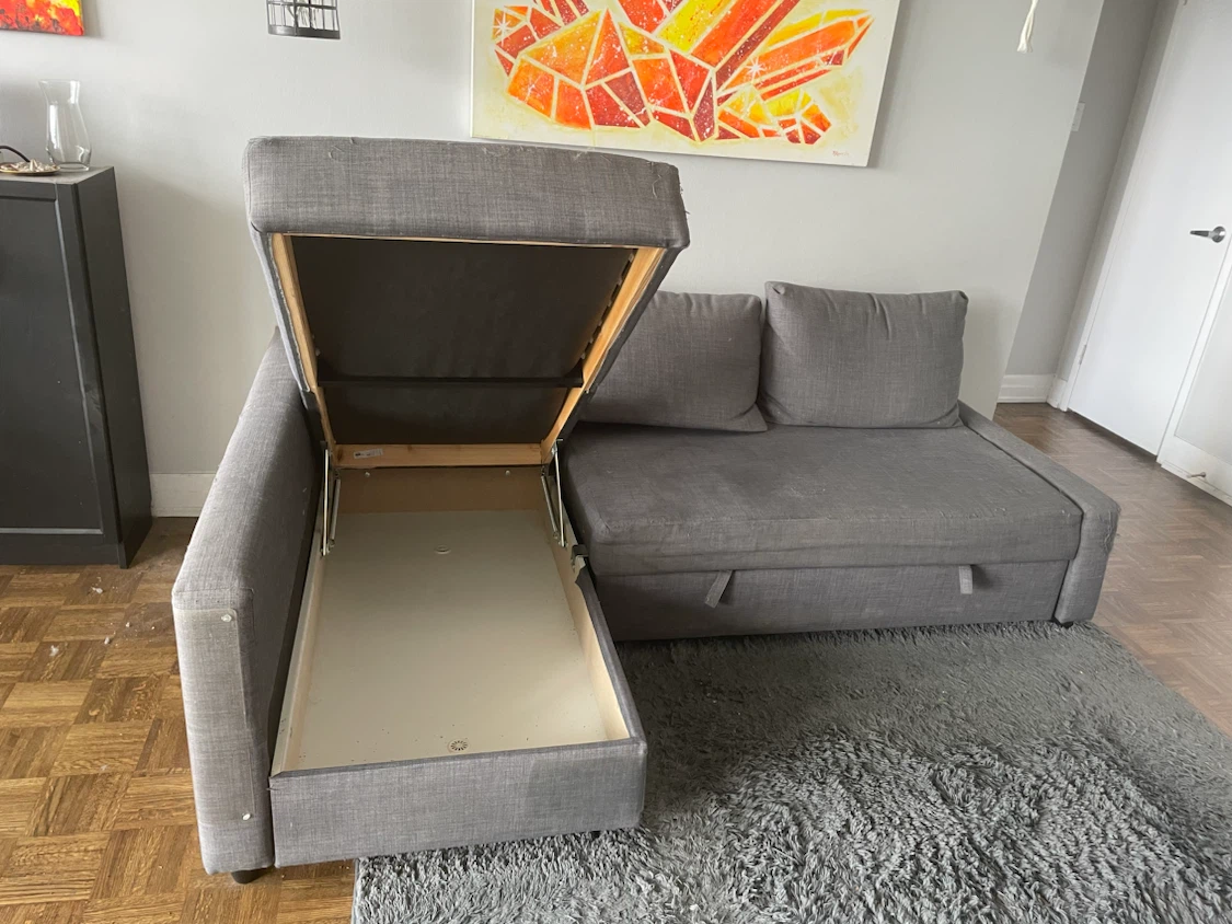 $75 OBO! MUST GO! IKEA Friheten Corner Sofa Bed - Dark Grey - photo 3