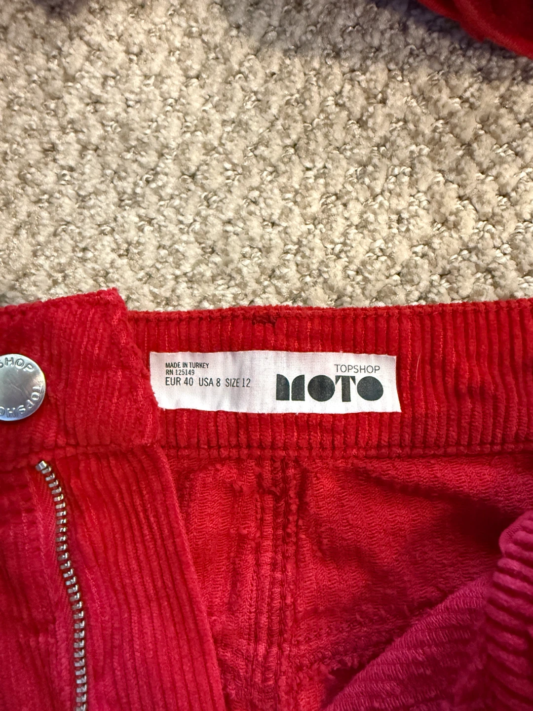 Topshop Red Corduroy Jacket and Skirt Set - photo 3