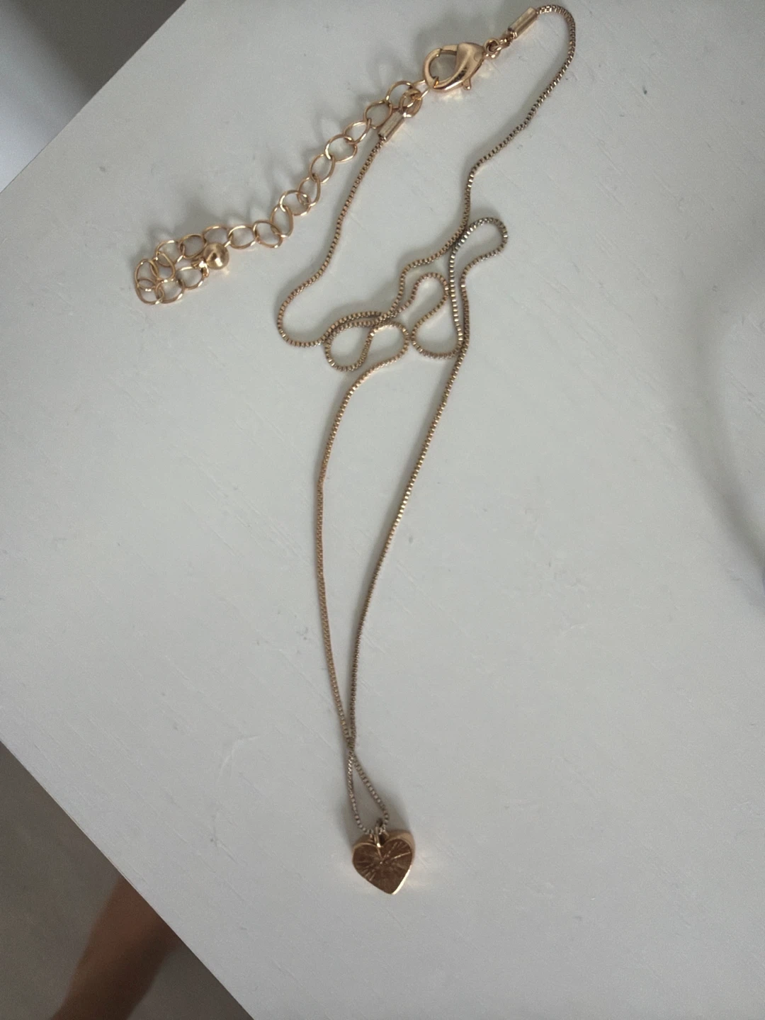 Gold Tone Necklace with Black Heart Pendant - photo 2