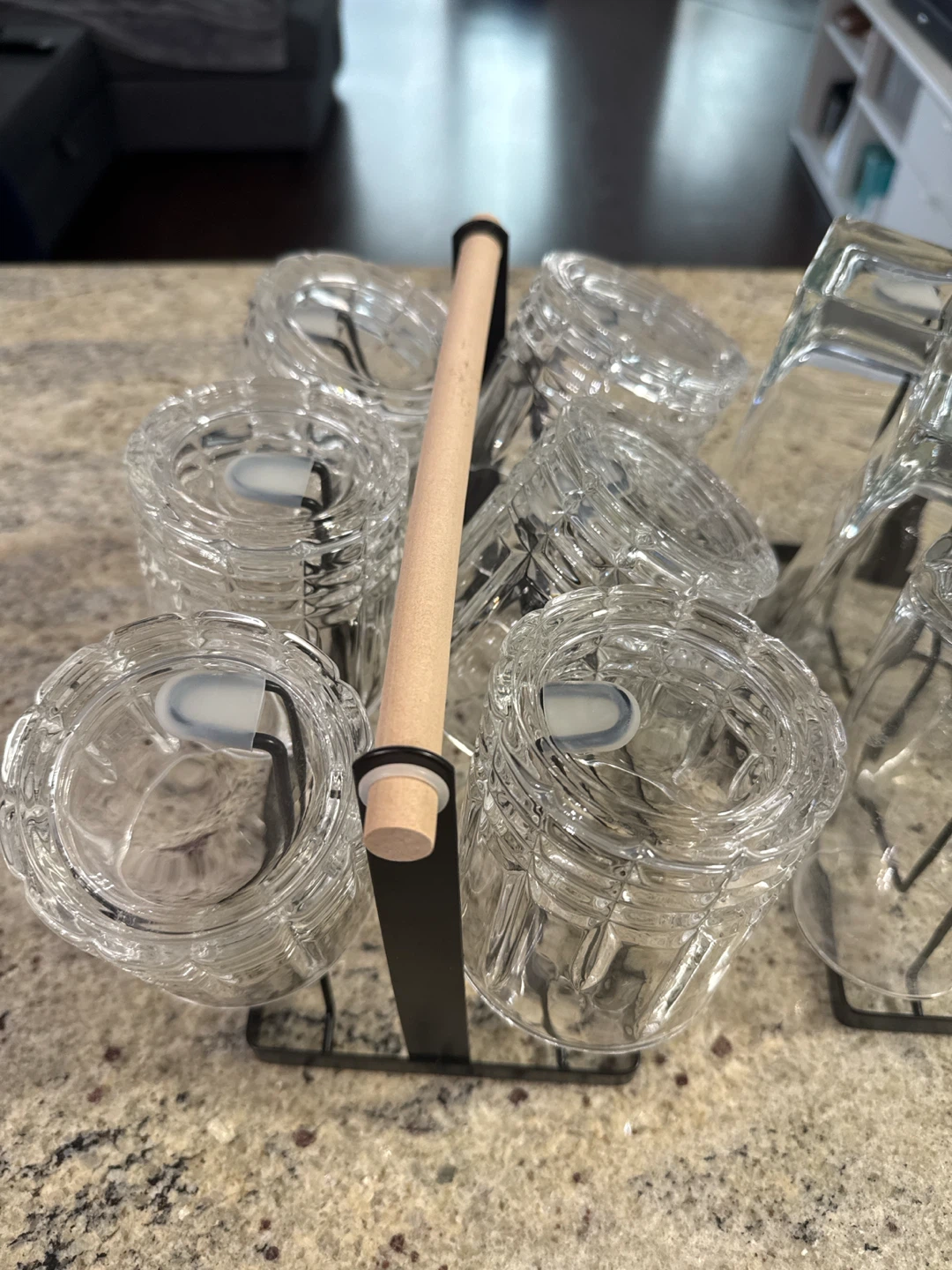 Glass Tumbler Set with Black Metal Caddy - photo 2