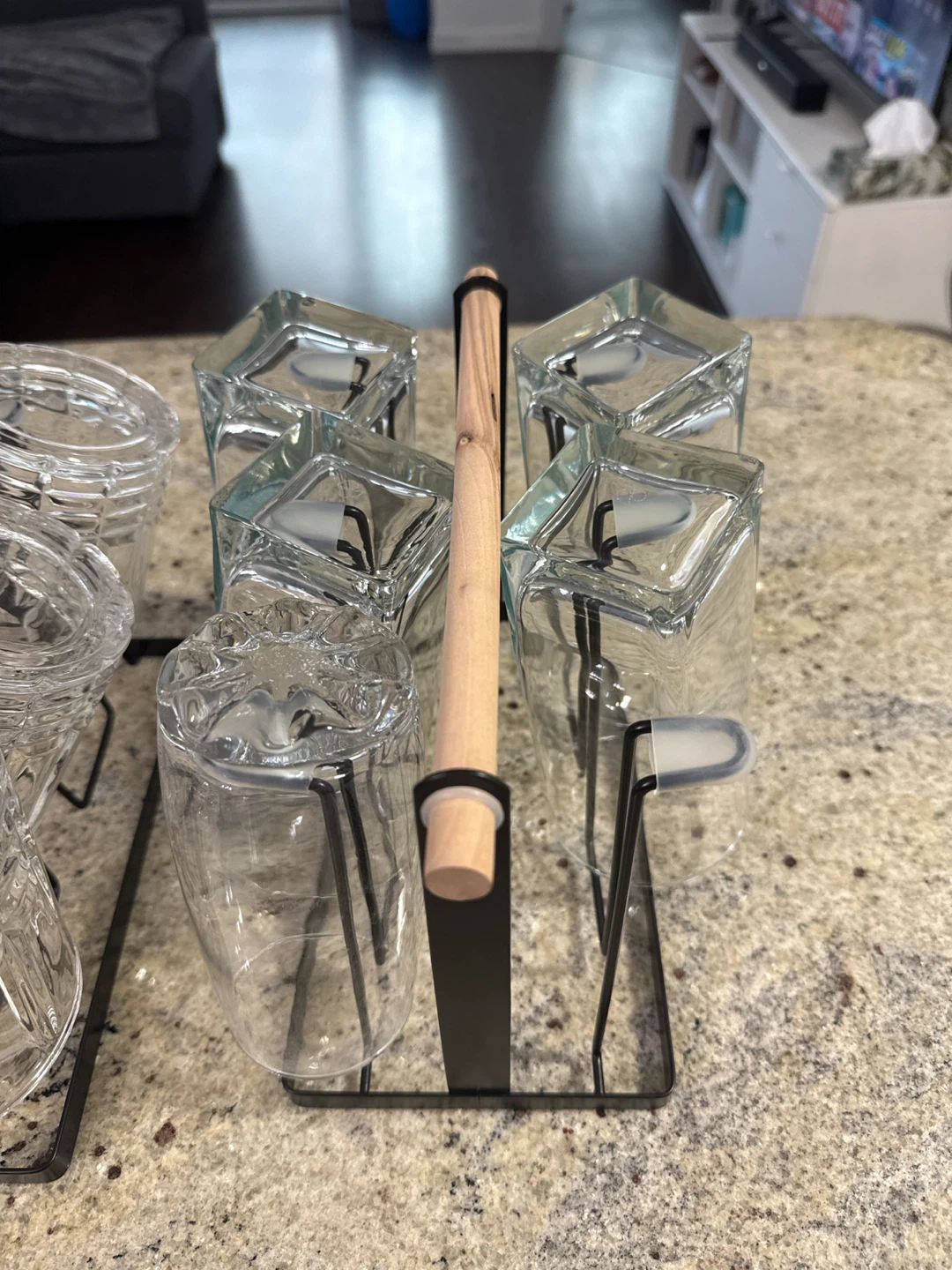 Glass Tumbler Set with Black Metal Caddy - photo 3