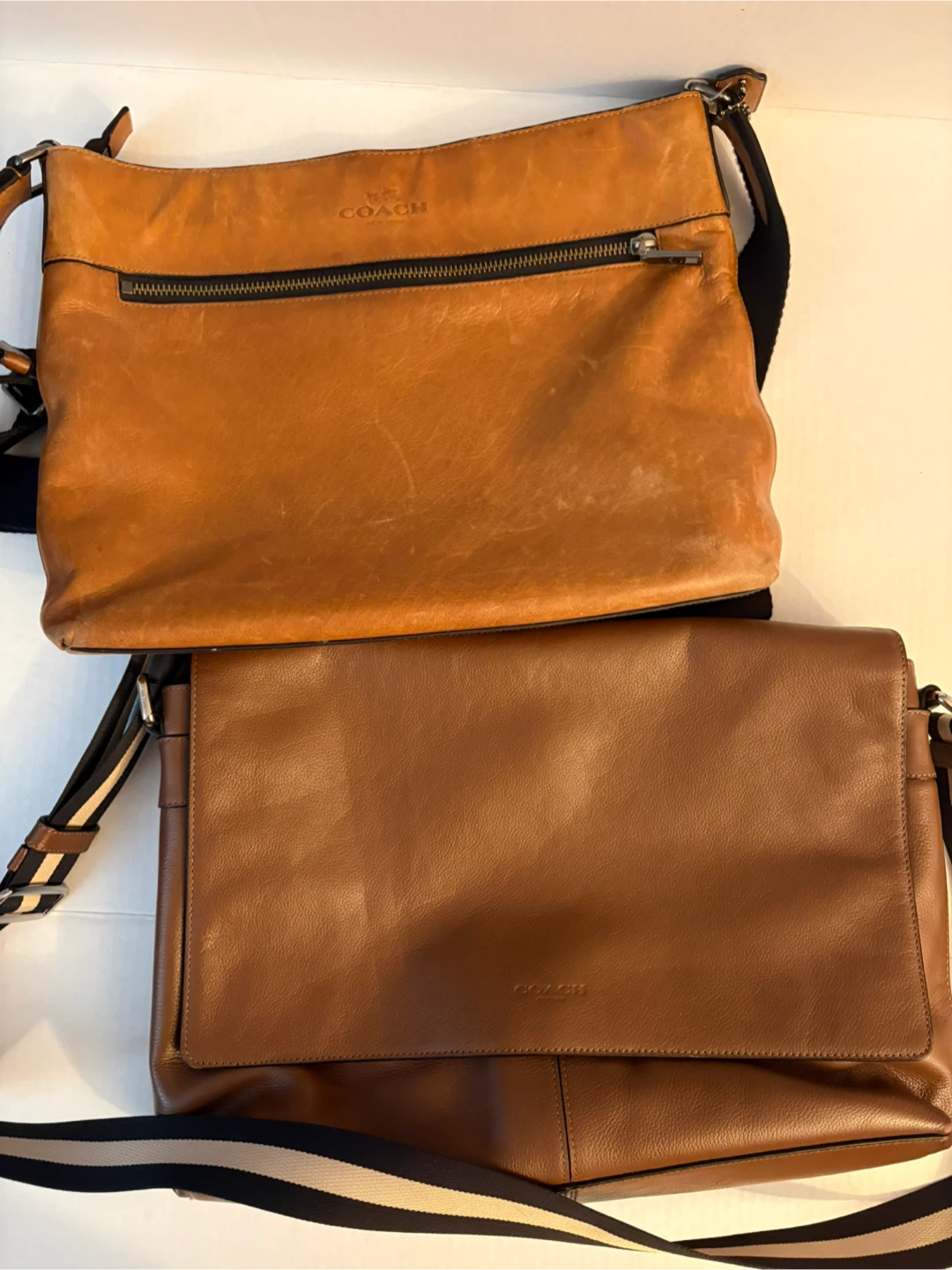 2 Large Coach Leather Messenger Bags