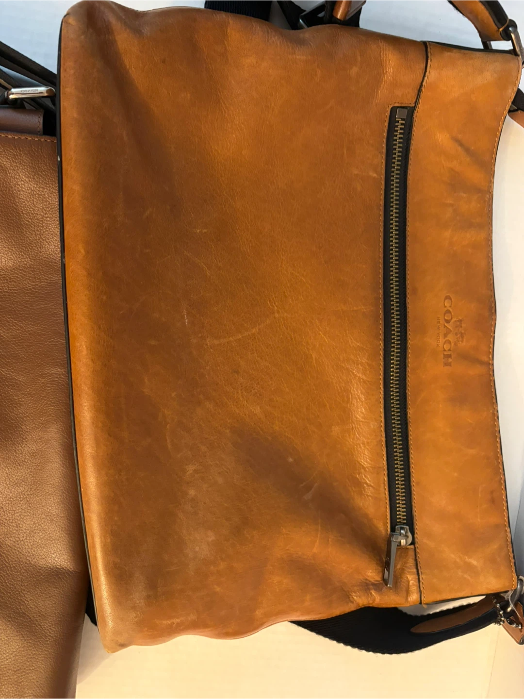 2 Large Coach Leather Messenger Bags - photo 3