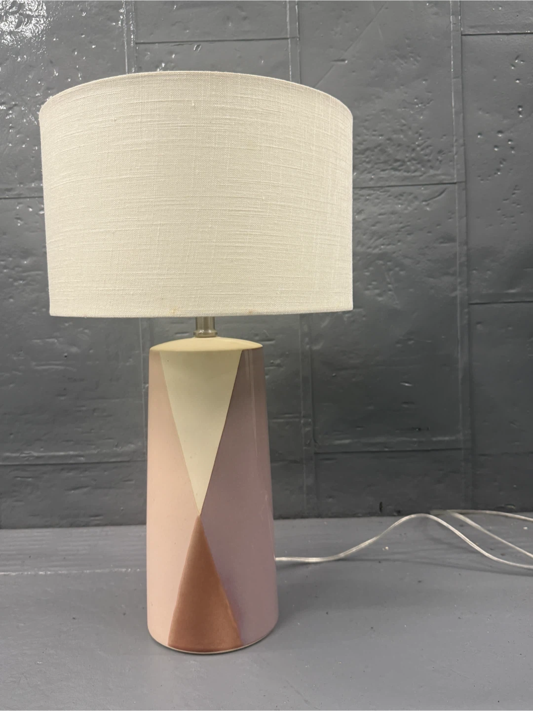 Modern Lamp with white linen shade