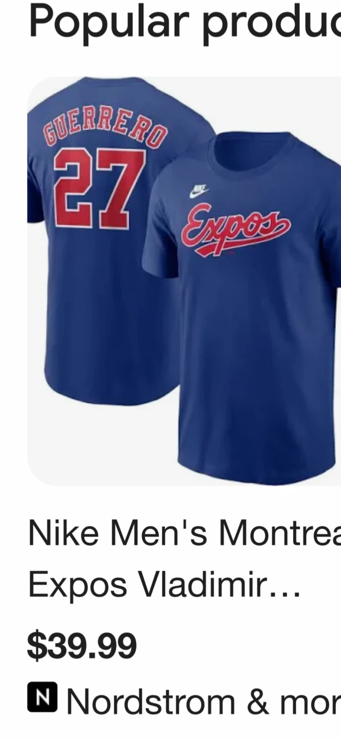 Nike Montreal Expos T-Shirt Size L