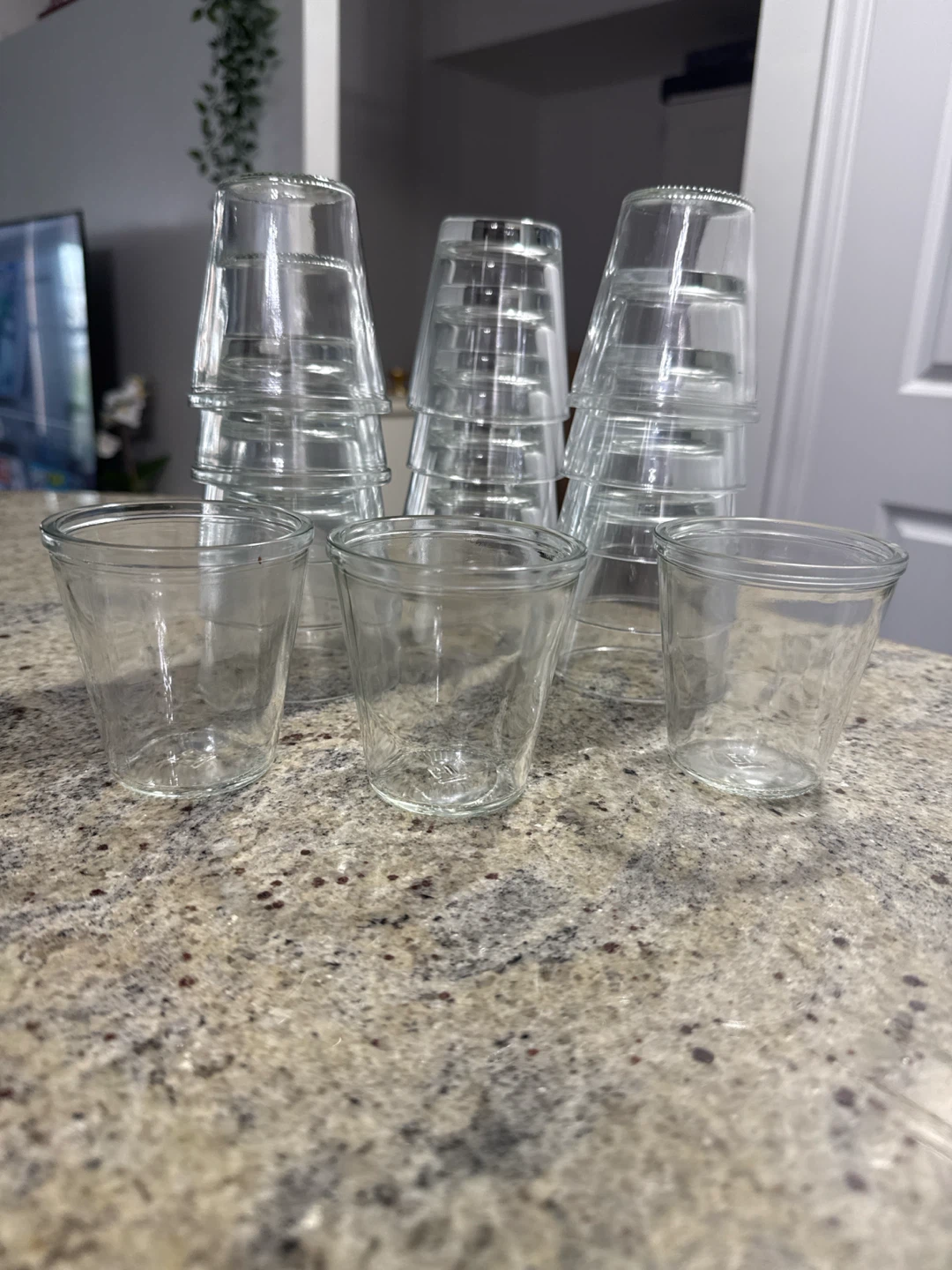 Total 18 Clear Glass Shot Glasses or Small Tumblers