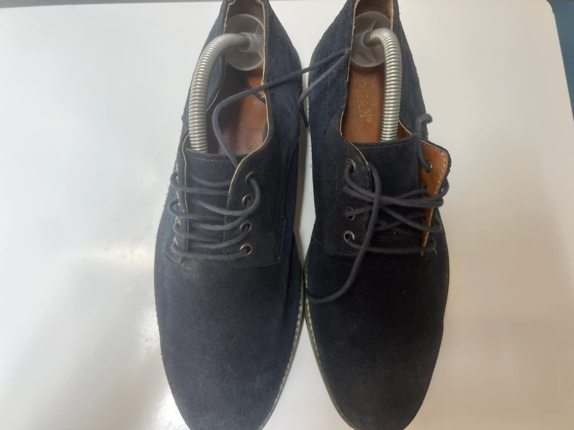 Men's Dark Blue Suede Derby Shoes - photo 3