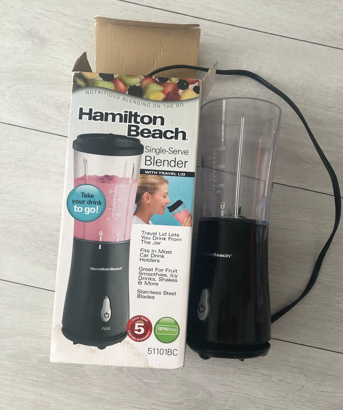 Hamilton Beach Single-Serve Blender with Travel Lid