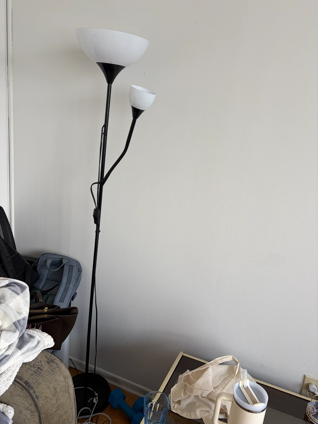 Black Floor Lamp with Reading Light