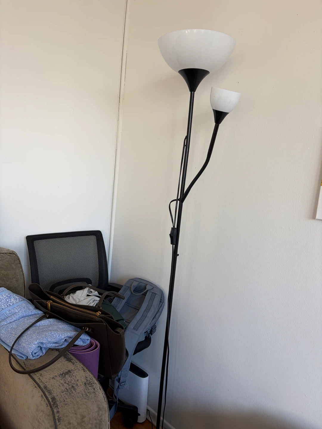 Black Floor Lamp with Reading Light - photo 2