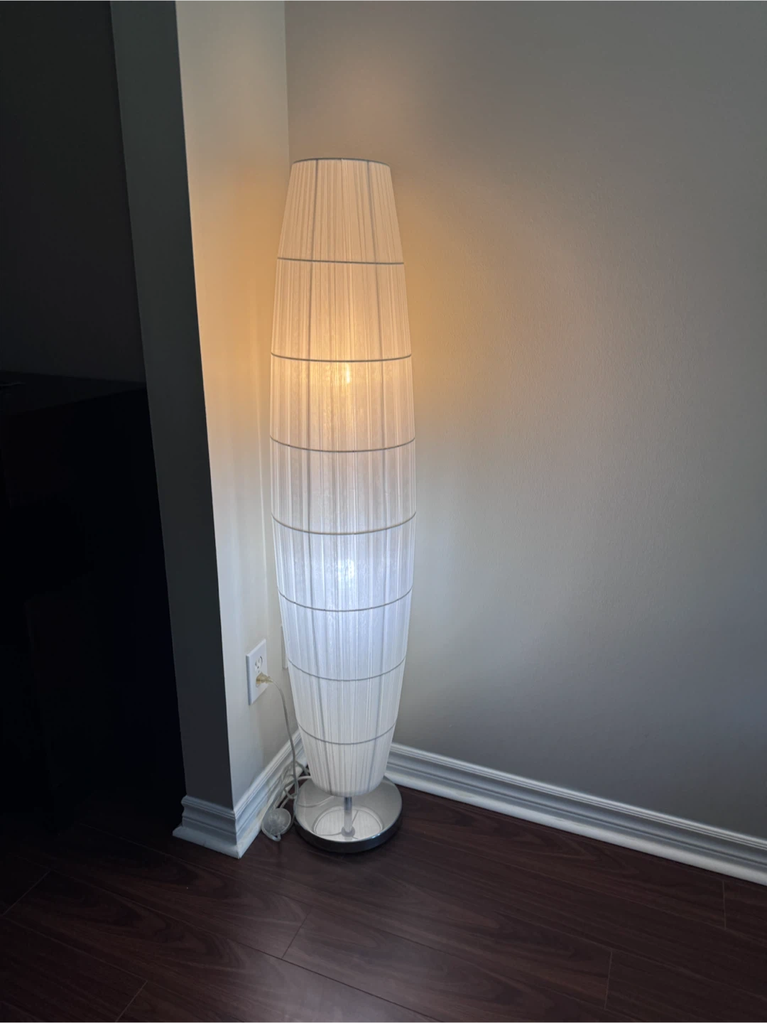 White Striped Floor Lamp